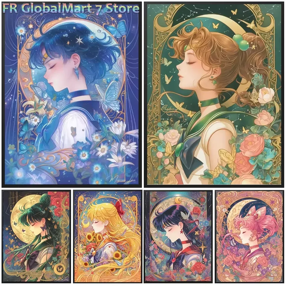 Photo Mosaic Print - 다이아몬드 페인팅, 만화 캐릭터, 꽃 모자이크,