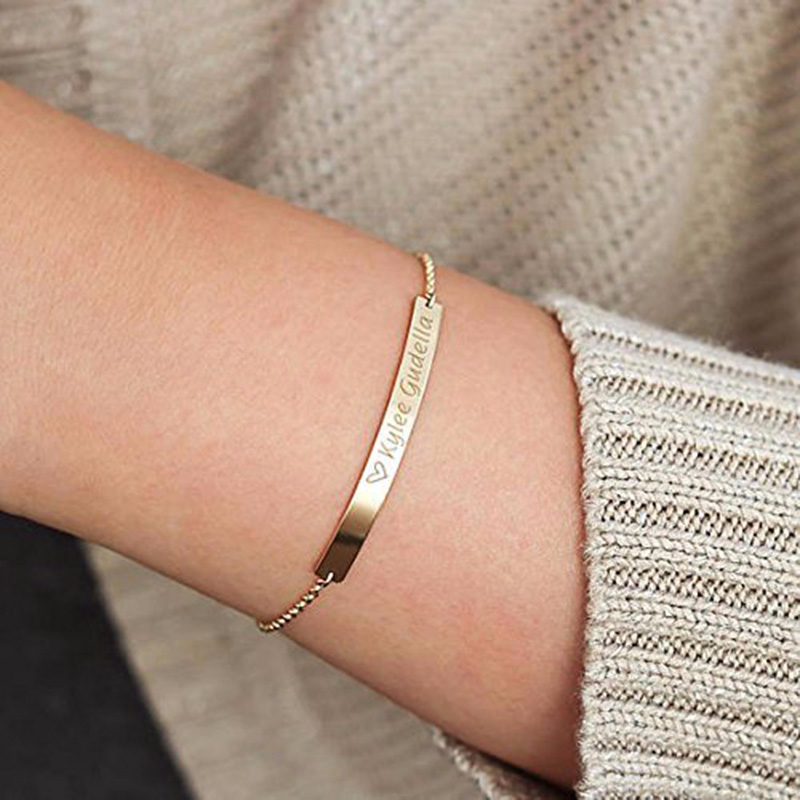 여성을위한 우아한 맞춤형 ID 바 팔찌 5mm 얇은 스 - Coordinates Bracelet 리뷰 및 가격