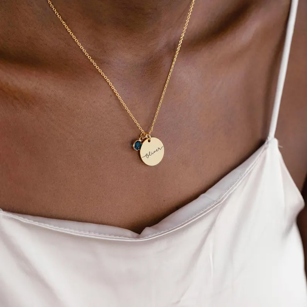 개인 맞춤 이름 디스크 목걸이 탄생석 미니멀리스트 디스 - Birth Flower Necklace 리뷰 및 가격