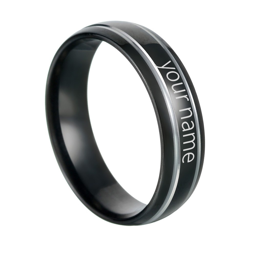 맞춤 각인 이름 로고 남성용 웨딩 밴드 광택 여성용 티 - Initial Ring Custom 리뷰 및 가격