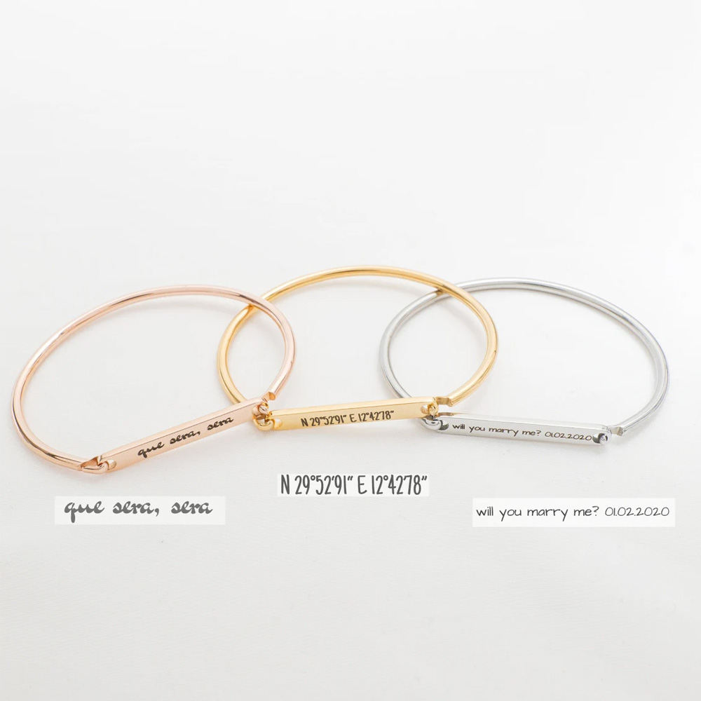 Haiyufly 이름 각인 말굽 팔찌, 스테인레스 스틸 - Coordinates Bracelet 리뷰 및 가격