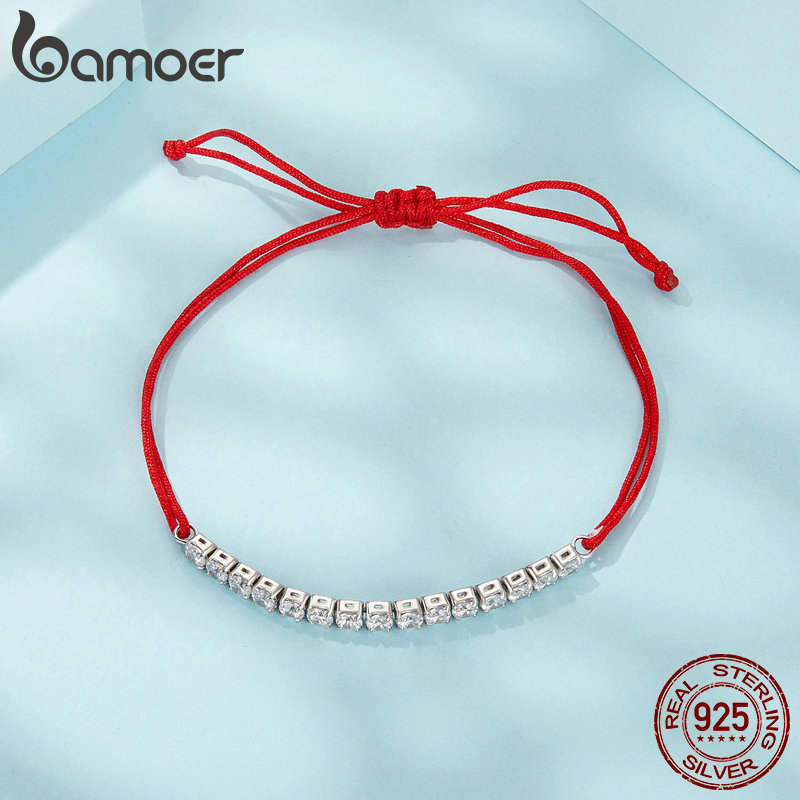 BAMOER 925 스털링 실버 럭키 레드 로프 팔찌, - Coordinates Bracelet 리뷰 및 가격