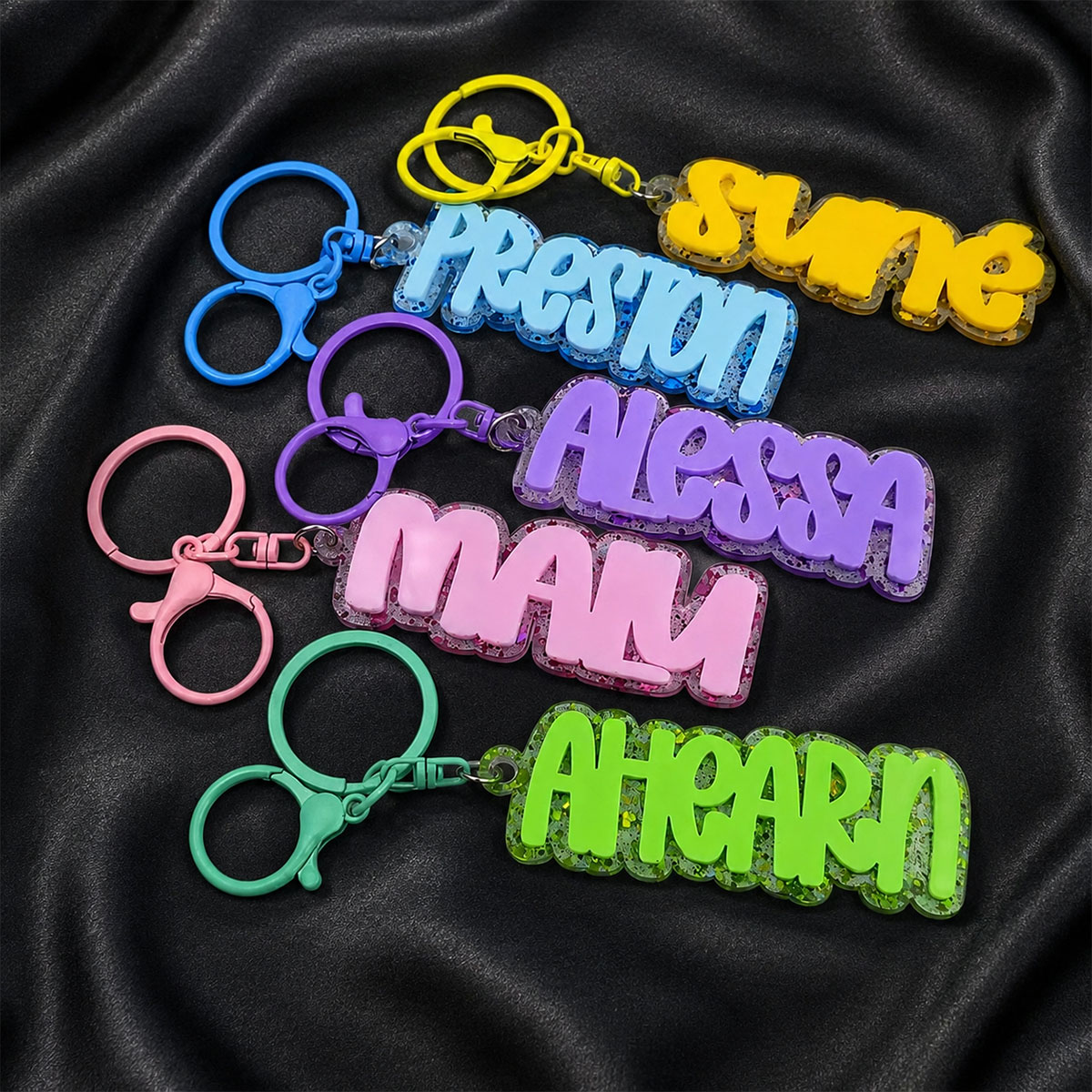 사용자 정의 이름 아크릴 키 체인 개인화 된 편지 여성 - Initial Ring Custom 리뷰 및 가격